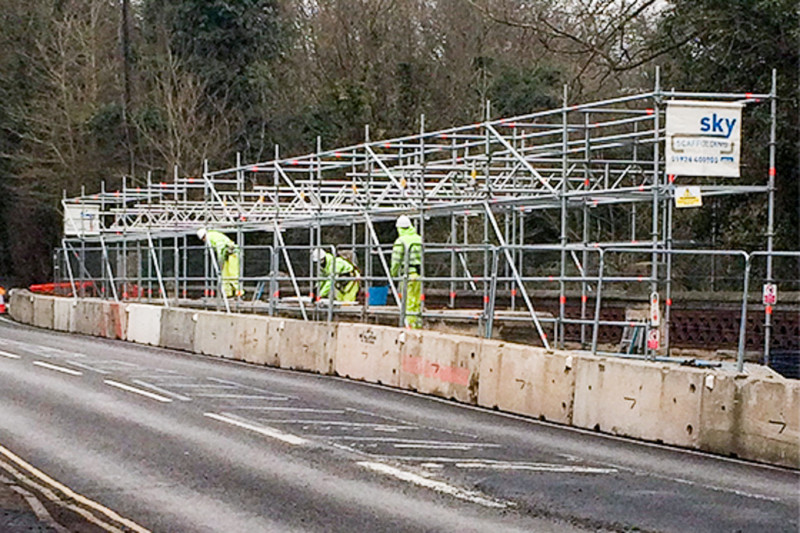 Suspended Scaffold Over Water Sky Scaffolding Midlands Ltd