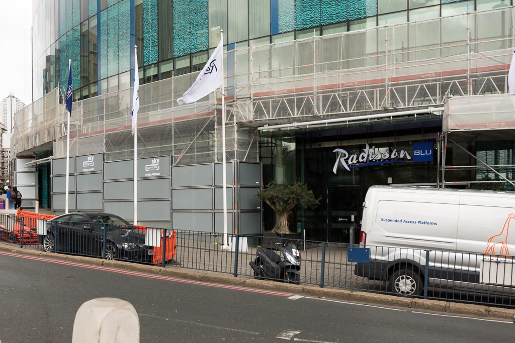 Scaffolding on Radisson Blu Hotel in Birmingham