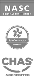 Greyscale NASC, SafeContractor and Chas logos